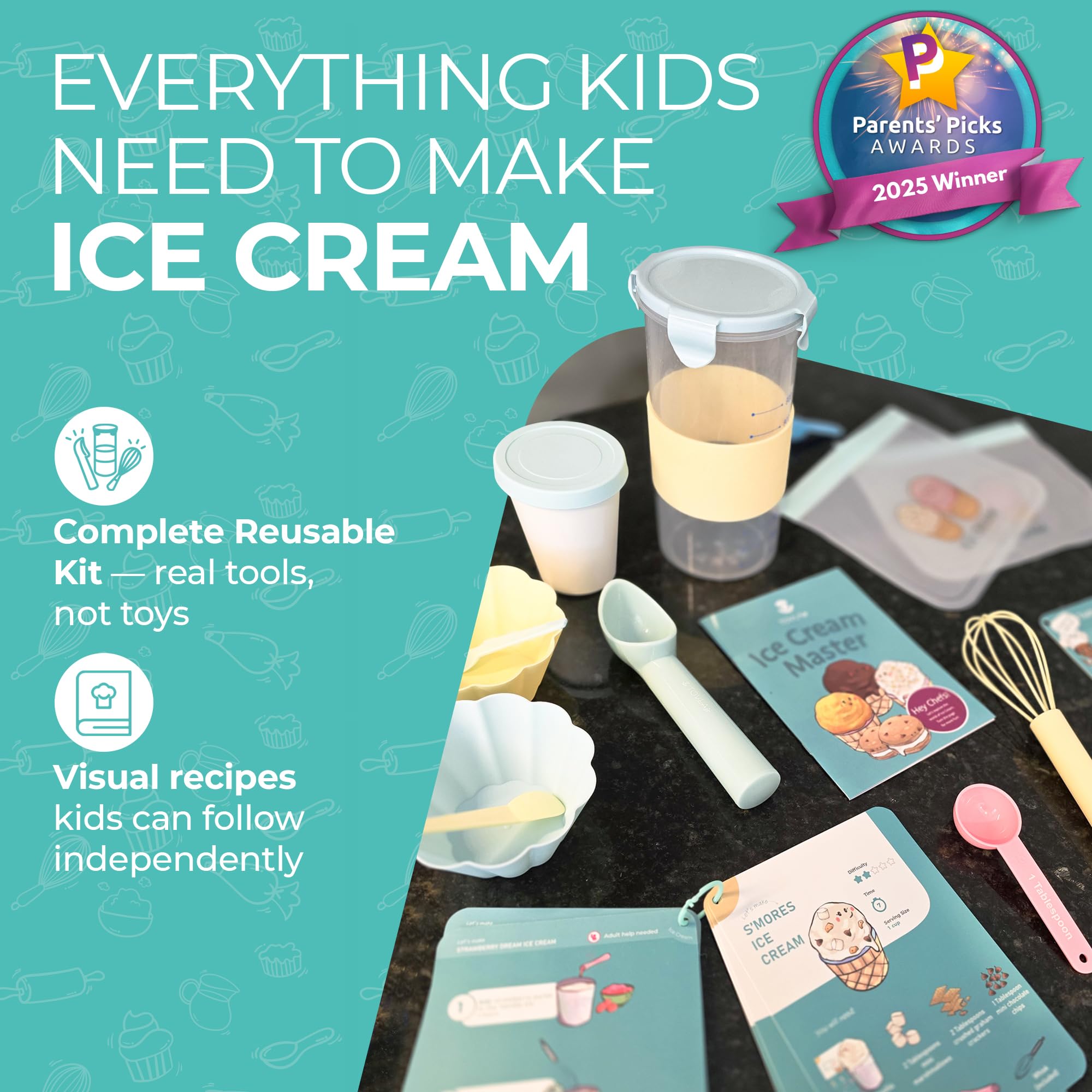 Tovla Jr. Kids Ice Cream Science Kit - Make Real Ice Cream - STEM Learning for Ages 5-12