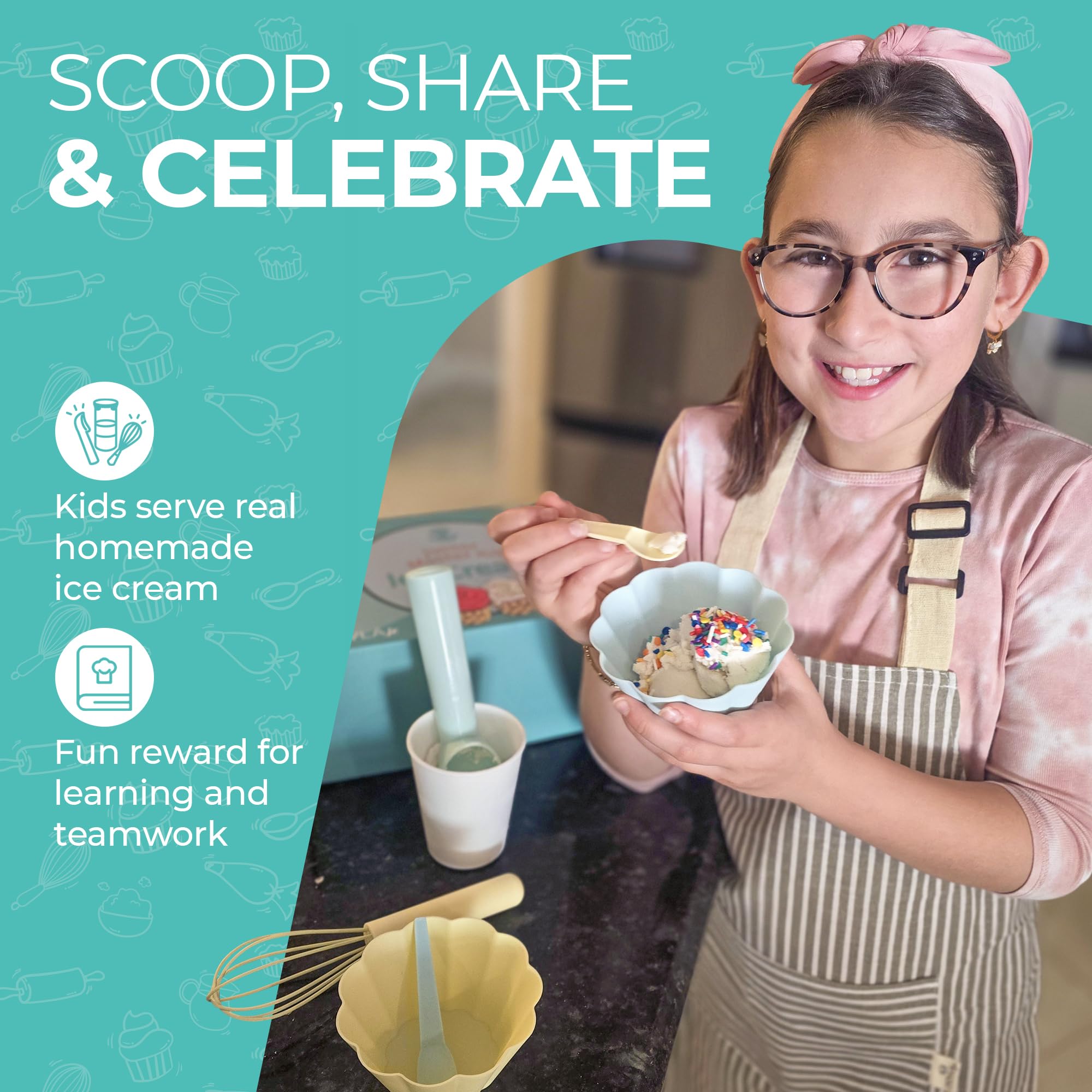 Tovla Jr. Kids Ice Cream Science Kit - Make Real Ice Cream - STEM Learning for Ages 5-12