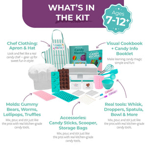 Tovla Jr. Kids Candy Making Set - Make Gummies, Lollipops, Chocolates & More - Ages 6–12