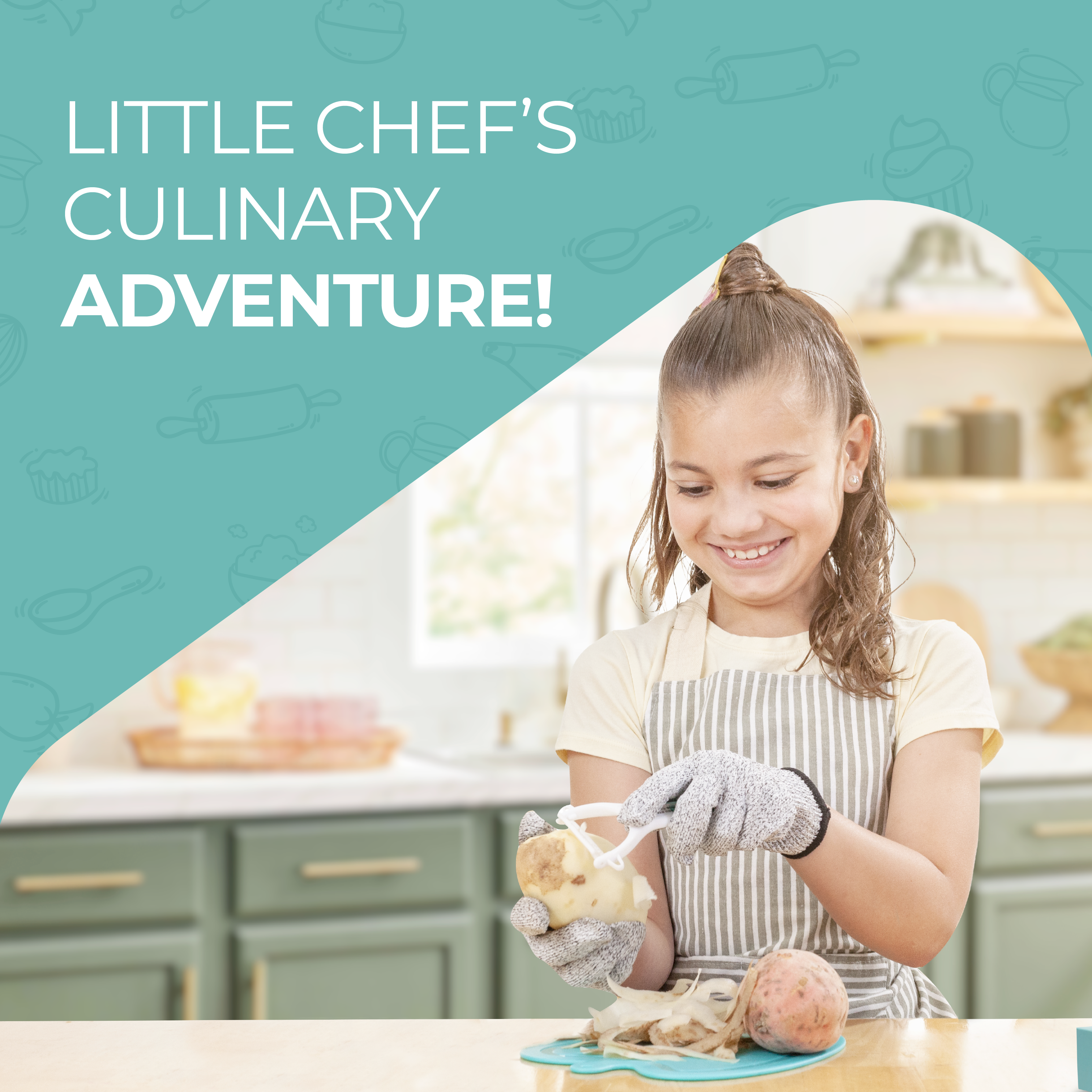 Tovla Jr. Kids Cooking Utensils Set - 4-Piece Kids Kitchen Tools - Safe Kids  Baking Set - Food