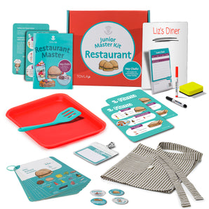 Tovla Jr. Ultimate Kids Real Resturant-Making Set – Real Cooking Tools, STEM Activity for Ages 4+, Visual Learning Recipes and Menus, Great Gift for Aspiring Chefs